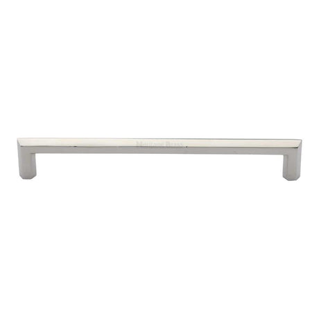 Heritage Brass Cabinet Hardware Polished Nickel / Cabinet Pull Handles / 203mm c/c Heritage Brass - Cabinet Pull Hex Profile Design 203mm CTC Polished Nickel Finish