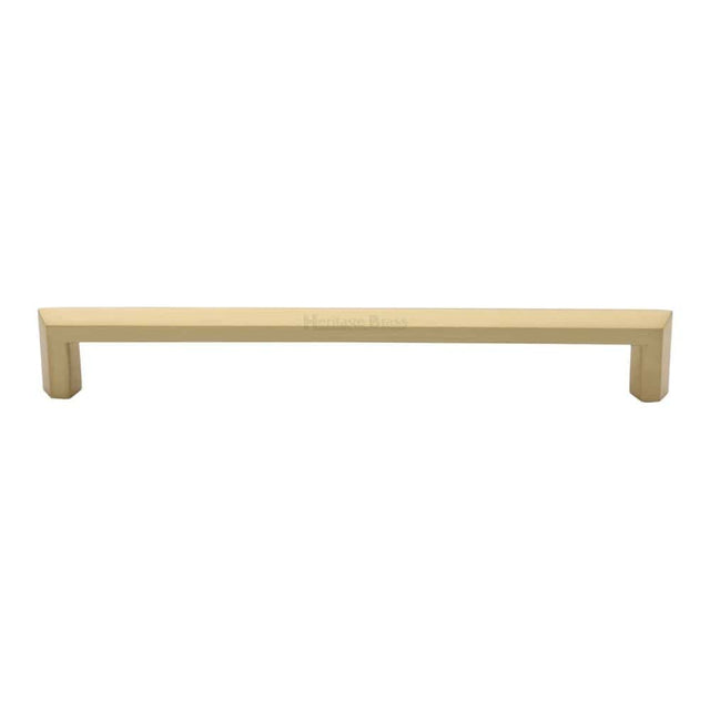 Heritage Brass Cabinet Hardware Satin Brass / Cabinet Pull Handles / 203mm c/c Heritage Brass - Cabinet Pull Hex Profile Design 203mm CTC Satin Brass Finish