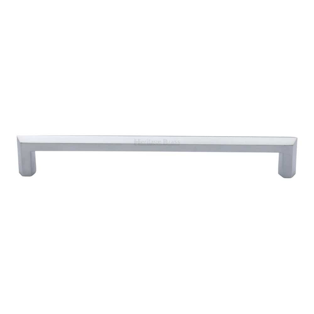 Heritage Brass Cabinet Hardware Satin Chrome / Cabinet Pull Handles / 203mm c/c Heritage Brass - Cabinet Pull Hex Profile Design 203mm CTC Satin Chrome Finish