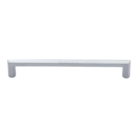 Heritage Brass Cabinet Hardware Satin Chrome / Cabinet Pull Handles / 203mm c/c Heritage Brass - Cabinet Pull Hex Profile Design 203mm CTC Satin Chrome Finish