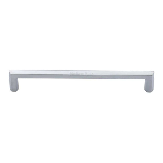 Heritage Brass Cabinet Hardware Satin Chrome / Cabinet Pull Handles / 203mm c/c Heritage Brass - Cabinet Pull Hex Profile Design 203mm CTC Satin Chrome Finish