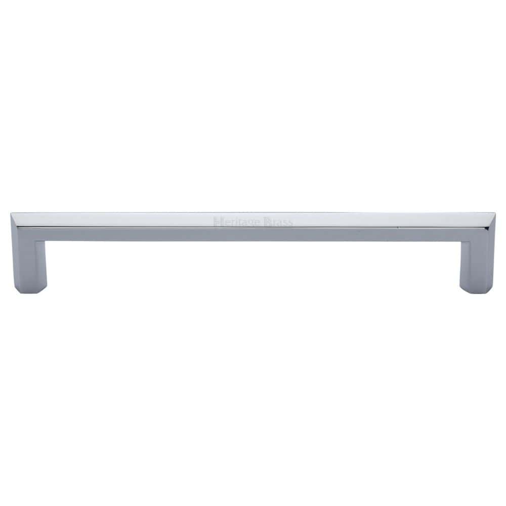 Heritage Brass Cabinet Hardware Polished Chrome / Cabinet Pull Handles / 254mm c/c Heritage Brass - Cabinet Pull Hex Profile Design 254mm CTC Polished Chrome Finish