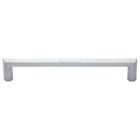 Heritage Brass Cabinet Hardware Satin Chrome / Cabinet Pull Handles / 254mm c/c Heritage Brass - Cabinet Pull Hex Profile Design 254mm CTC Satin Chrome Finish