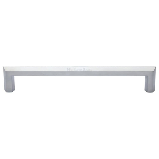 Heritage Brass Cabinet Hardware Satin Chrome / Cabinet Pull Handles / 254mm c/c Heritage Brass - Cabinet Pull Hex Profile Design 254mm CTC Satin Chrome Finish