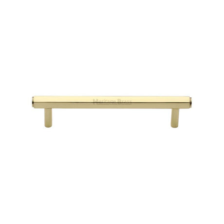 Heritage Brass Cabinet Hardware Polished Brass / Cabinet Pull Handles / 128mm c/c Heritage Brass - Cabinet Pull Hexagon Design 128mm CTC Polished Brass Finish