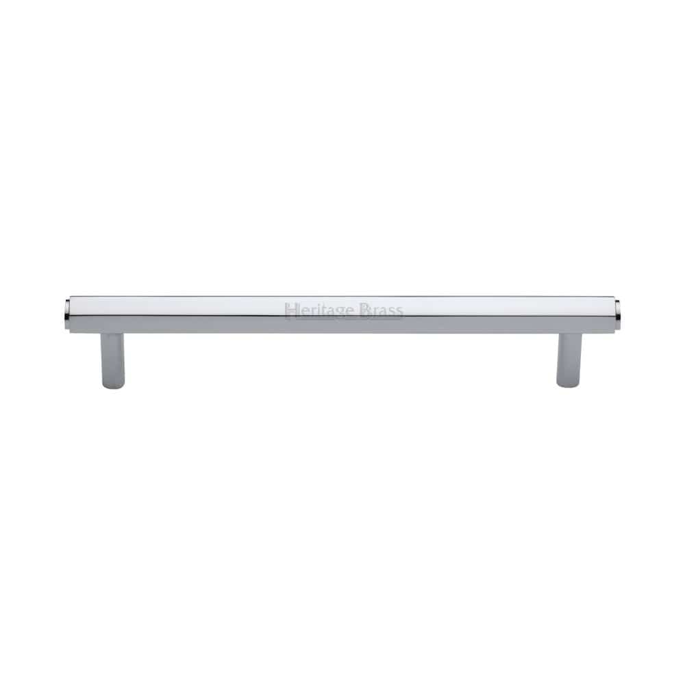 Heritage Brass Cabinet Hardware Polished Chrome / Cabinet Pull Handles / 160mm c/c Heritage Brass - Cabinet Pull Hexagon Design 160mm CTC Polished Chrome Finish