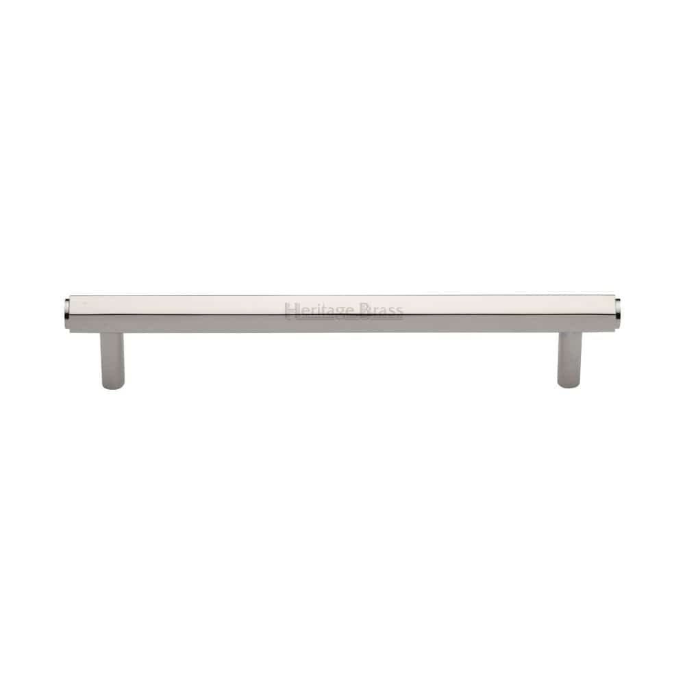 Heritage Brass Cabinet Hardware Polished Nickel / Cabinet Pull Handles / 160mm c/c Heritage Brass - Cabinet Pull Hexagon Design 160mm CTC Polished Nickel Finish