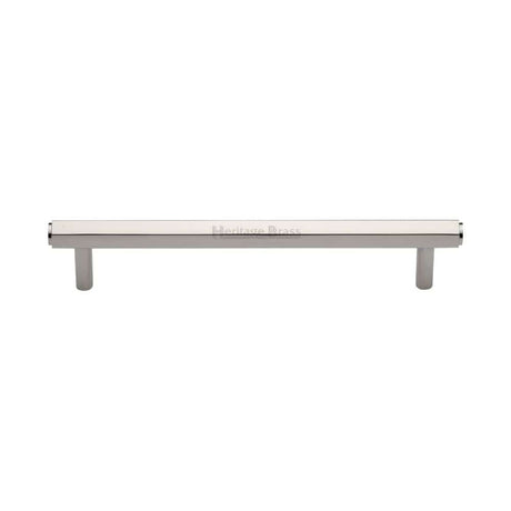 Heritage Brass Cabinet Hardware Polished Nickel / Cabinet Pull Handles / 160mm c/c Heritage Brass - Cabinet Pull Hexagon Design 160mm CTC Polished Nickel Finish