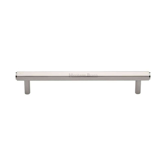 Heritage Brass Cabinet Hardware Polished Nickel / Cabinet Pull Handles / 160mm c/c Heritage Brass - Cabinet Pull Hexagon Design 160mm CTC Polished Nickel Finish