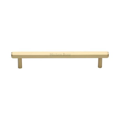 Heritage Brass Cabinet Hardware Satin Brass / Cabinet Pull Handles / 160mm c/c Heritage Brass - Cabinet Pull Hexagon Design 160mm CTC Satin Brass Finish