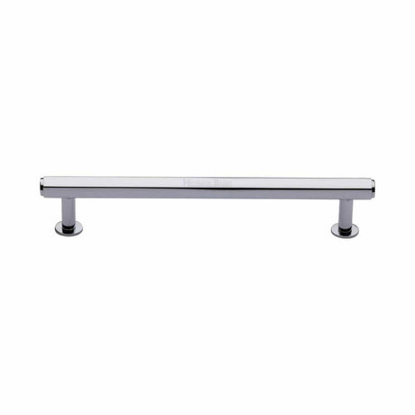 Heritage Brass Cabinet Hardware Polished Chrome / Cabinet Pull Handles / 160mm c/c Heritage Brass - Cabinet Pull Hexagon Design with Rose 160mm CTC Polished Chrome Fin