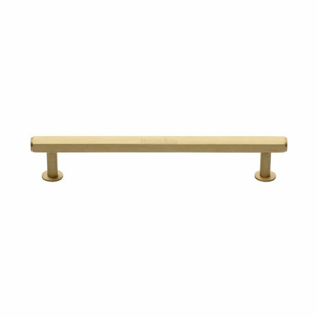 Heritage Brass Cabinet Hardware Satin Brass / Cabinet Pull Handles / 160mm c/c Heritage Brass - Cabinet Pull Hexagon Design with Rose 160mm CTC Satin Brass Fini