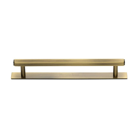 Heritage Brass Cabinet Hardware Antique Brass / Cabinet Pull Handles / 160mm c/c Heritage Brass - Cabinet Pull Hexagonal Design with Plate 160mm CTC Antique Brass F