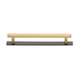 Heritage Brass Cabinet Hardware Matt Bronze/Satin Brass / Cabinet Pull Handles / 160mm c/c Heritage Brass - Cabinet Pull Hexagonal Design with Plate 160mm CTC Matt Bronze/