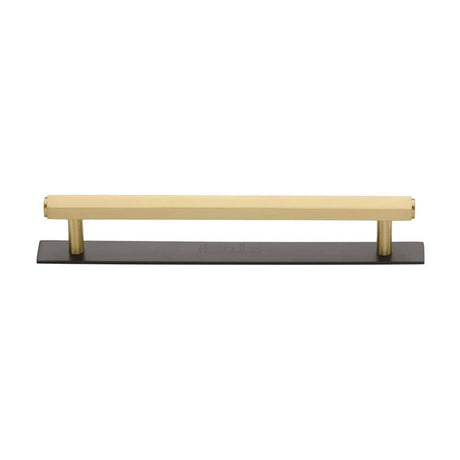 Heritage Brass Cabinet Hardware Matt Bronze/Satin Brass / Cabinet Pull Handles / 160mm c/c Heritage Brass - Cabinet Pull Hexagonal Design with Plate 160mm CTC Matt Bronze/
