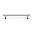 Heritage Brass Cabinet Hardware Polished Chrome / Cabinet Pull Handles / 160mm c/c Heritage Brass - Cabinet Pull Hexagonal Design with Plate 160mm CTC Polished Chrome