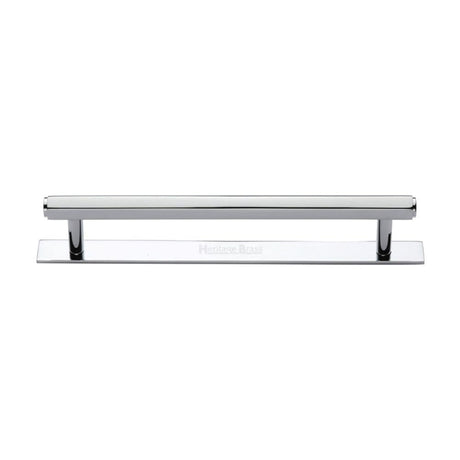 Heritage Brass Cabinet Hardware Polished Chrome / Cabinet Pull Handles / 160mm c/c Heritage Brass - Cabinet Pull Hexagonal Design with Plate 160mm CTC Polished Chrome