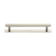 Heritage Brass Cabinet Hardware Satin Nickel / Cabinet Pull Handles / 160mm c/c Heritage Brass - Cabinet Pull Hexagonal Design with Plate 160mm CTC Satin Nickel