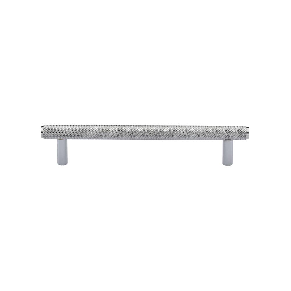 Heritage Brass Cabinet Hardware Polished Chrome / Cabinet Pull Handles / 128mm c/c Heritage Brass - Cabinet Pull Knurled Design 128mm CTC Polished Chrome Finish