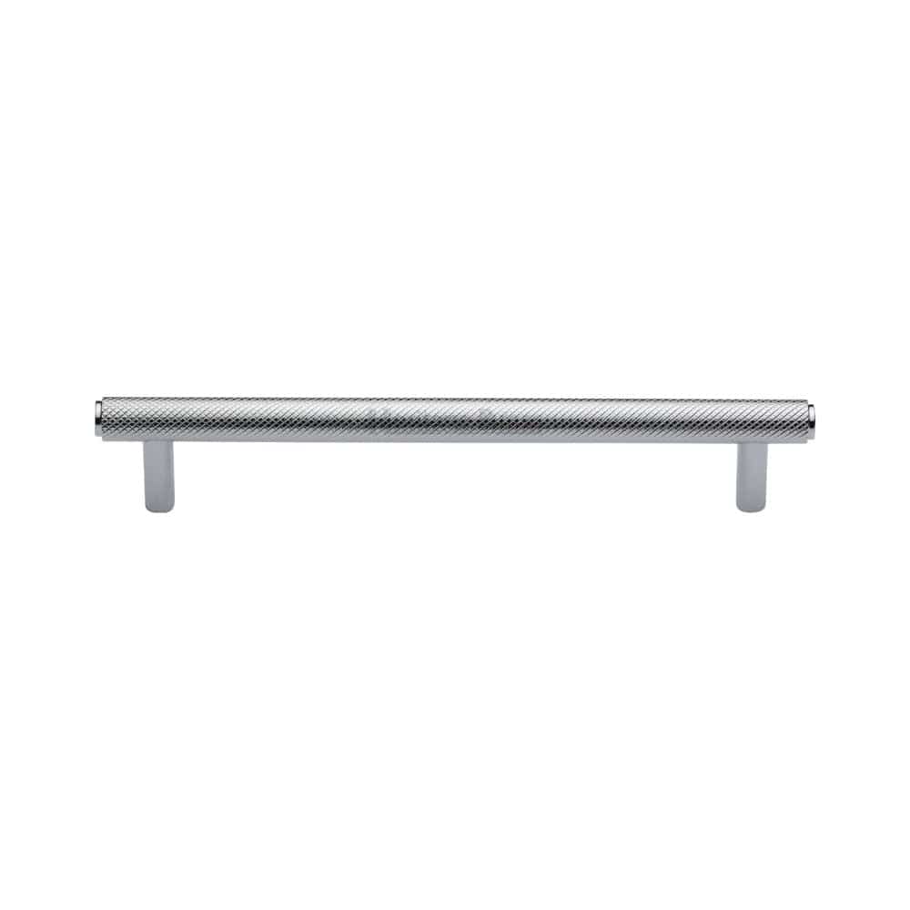 Heritage Brass Cabinet Hardware Polished Chrome / Cabinet Pull Handles / 160mm c/c Heritage Brass - Cabinet Pull Knurled Design 160mm CTC Polished Chrome Finish