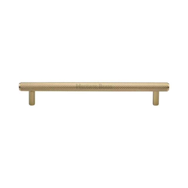 Heritage Brass Cabinet Hardware Satin Brass / Cabinet Pull Handles / 160mm c/c Heritage Brass - Cabinet Pull Knurled Design 160mm CTC Satin Brass Finish