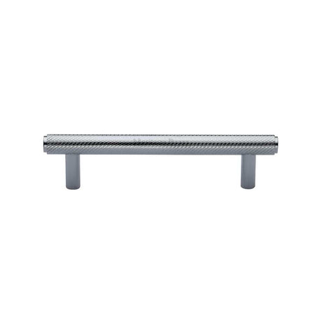 Heritage Brass Cabinet Hardware Polished Chrome / Cabinet Pull Handles / 96mm c/c Heritage Brass - Cabinet Pull Knurled Design 96mm CTC Polished Chrome Finish