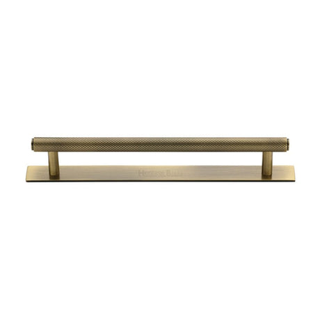 Heritage Brass Cabinet Hardware Antique Brass / Cabinet Pull Handles / 160mm c/c Heritage Brass - Cabinet Pull Knurled Design with Plate 160mm CTC Antique Brass Fin