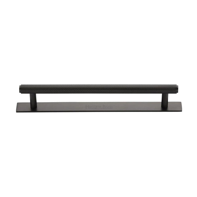Heritage Brass Cabinet Hardware Matt Bronze / Cabinet Pull Handles / 160mm c/c Heritage Brass - Cabinet Pull Knurled Design with Plate 160mm CTC Matt Bronze Fi