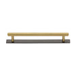 Heritage Brass Cabinet Hardware Matt Bronze/Satin Brass / Cabinet Pull Handles / 160mm c/c Heritage Brass - Cabinet Pull Knurled Design with Plate 160mm CTC Matt Bronze/Sa