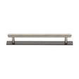 Heritage Brass Cabinet Hardware Matt Bronze/Satin Nickel / Cabinet Pull Handles / 160mm c/c Heritage Brass - Cabinet Pull Knurled Design with Plate 160mm CTC Matt Bronze/Sa
