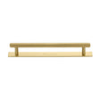 Heritage Brass Cabinet Hardware Satin Brass / Cabinet Pull Handles / 160mm c/c Heritage Brass - Cabinet Pull Knurled Design with Plate 160mm CTC Satin Brass Fin
