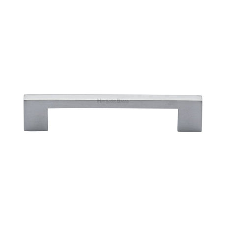 Heritage Brass Cabinet Hardware Satin Chrome / Cabinet Pull Handles / 128mm c/c Heritage Brass - Cabinet Pull Metro Design 128mm CTC Satin Chrome Finish