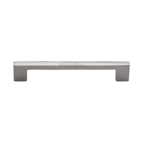 Heritage Brass Cabinet Hardware Polished Nickel / Cabinet Pull Handles / 160mm c/c Heritage Brass - Cabinet Pull Metro Design 160mm CTC Polished Nickel Finish