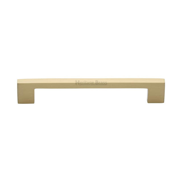 Heritage Brass Cabinet Hardware Satin Brass / Cabinet Pull Handles / 160mm c/c Heritage Brass - Cabinet Pull Metro Design 160mm CTC Satin Brass Finish