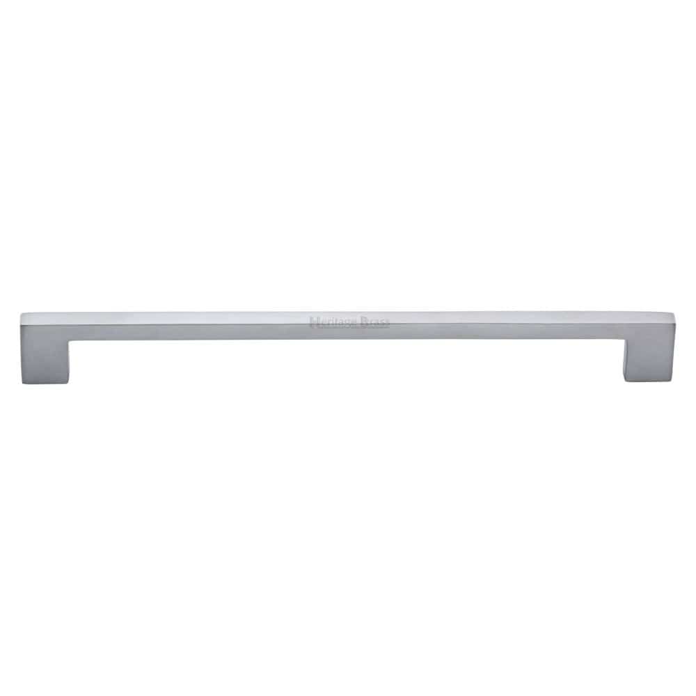 Heritage Brass Cabinet Hardware Satin Chrome / Cabinet Pull Handles / 256mm c/c Heritage Brass - Cabinet Pull Metro Design 256mm CTC Satin Chrome Finish