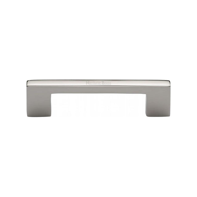 Heritage Brass Cabinet Hardware Polished Nickel / Cabinet Pull Handles / 96mm c/c Heritage Brass - Cabinet Pull Metro Design 96mm CTC Polished Nickel Finish