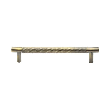 Heritage Brass Cabinet Hardware Antique Brass / Cabinet Pull Handles / 128mm c/c Heritage Brass - Cabinet Pull Partial Knurled Design 128mm CTC Antique Brass Finish