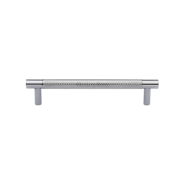 Heritage Brass Cabinet Hardware Polished Chrome / Cabinet Pull Handles / 128mm c/c Heritage Brass - Cabinet Pull Partial Knurled Design 128mm CTC Polished Chrome Finis