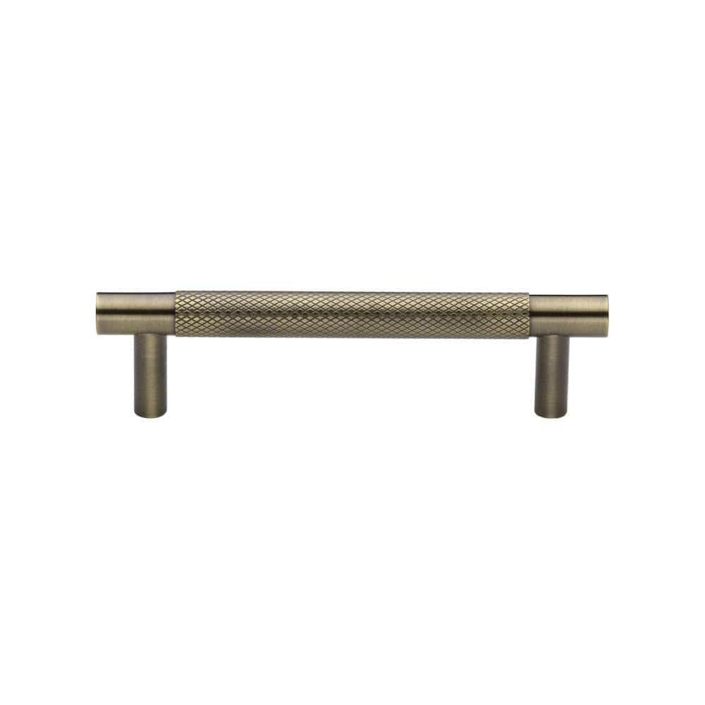 Heritage Brass Cabinet Hardware Antique Brass / Cabinet Pull Handles / 96mm c/c Heritage Brass - Cabinet Pull Partial Knurled Design 96mm CTC Antique Brass Finish