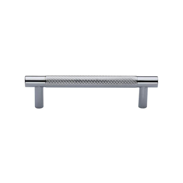 Heritage Brass Cabinet Hardware Polished Chrome / Cabinet Pull Handles / 96mm c/c Heritage Brass - Cabinet Pull Partial Knurled Design 96mm CTC Polished Chrome Finish