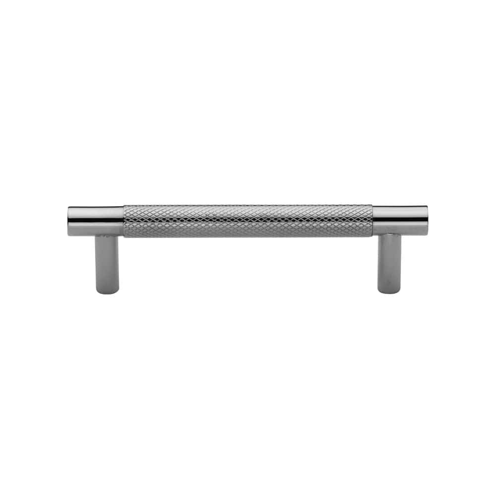Heritage Brass Cabinet Hardware Polished Nickel / Cabinet Pull Handles / 96mm c/c Heritage Brass - Cabinet Pull Partial Knurled Design 96mm CTC Polished Nickel Finish