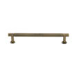 Heritage Brass Cabinet Hardware Antique Brass / Cabinet Pull Handles / 160mm c/c Heritage Brass - Cabinet Pull Partial Knurled Design with Rose 160mm CTC Antique Br