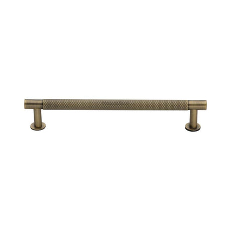 Heritage Brass Cabinet Hardware Antique Brass / Cabinet Pull Handles / 160mm c/c Heritage Brass - Cabinet Pull Partial Knurled Design with Rose 160mm CTC Antique Br