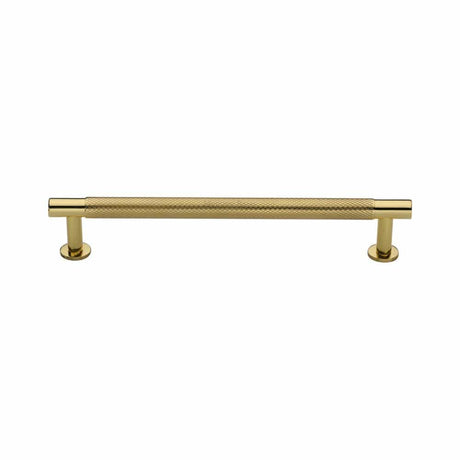 Heritage Brass Cabinet Hardware Polished Brass / Cabinet Pull Handles / 160mm c/c Heritage Brass - Cabinet Pull Partial Knurled Design with Rose 160mm CTC Polished Br
