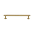 Heritage Brass Cabinet Hardware Satin Brass / Cabinet Pull Handles / 160mm c/c Heritage Brass - Cabinet Pull Partial Knurled Design with Rose 160mm CTC Satin Br
