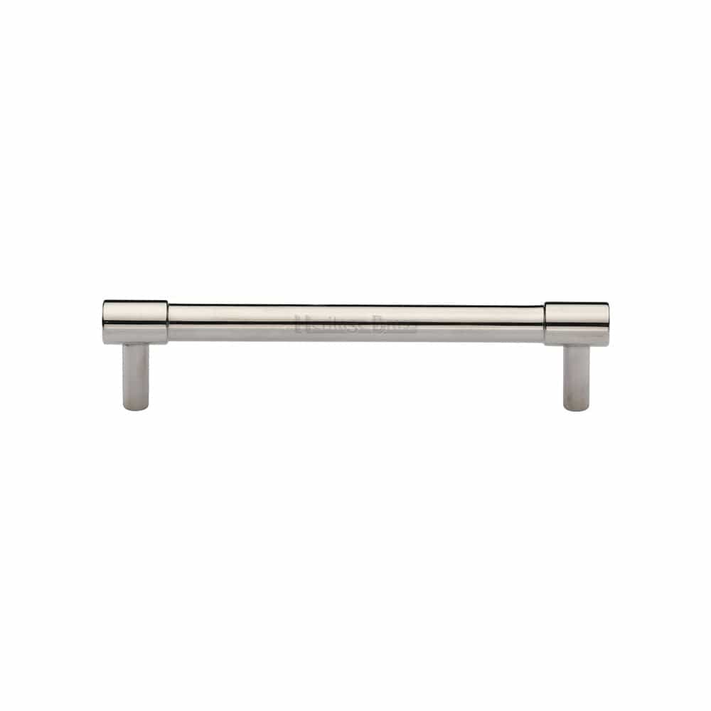 Heritage Brass Cabinet Hardware Polished Nickel / Cabinet Pull Handles / 128mm c/c Heritage Brass - Cabinet Pull Phoenix Design 128mm CTC Polished Nickel Finish
