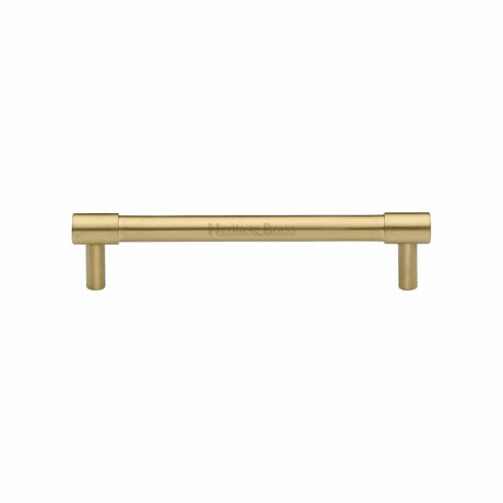 Heritage Brass Cabinet Hardware Satin Brass / Cabinet Pull Handles / 128mm c/c Heritage Brass - Cabinet Pull Phoenix Design 128mm CTC Satin Brass Finish