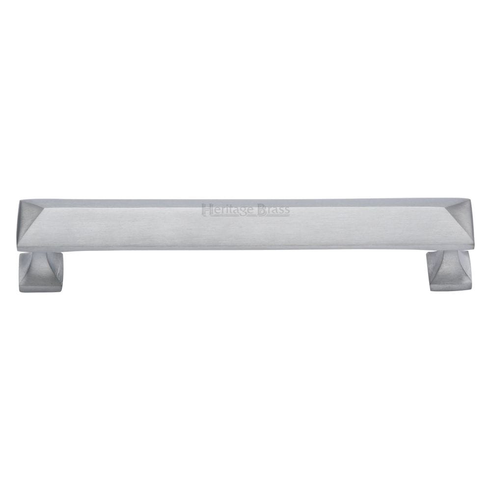 Heritage Brass Cabinet Hardware Satin Chrome / Cabinet Pull Handles / 152mm c/c Heritage Brass - Cabinet Pull Pyramid Design 152mm CTC Satin Chrome Finish