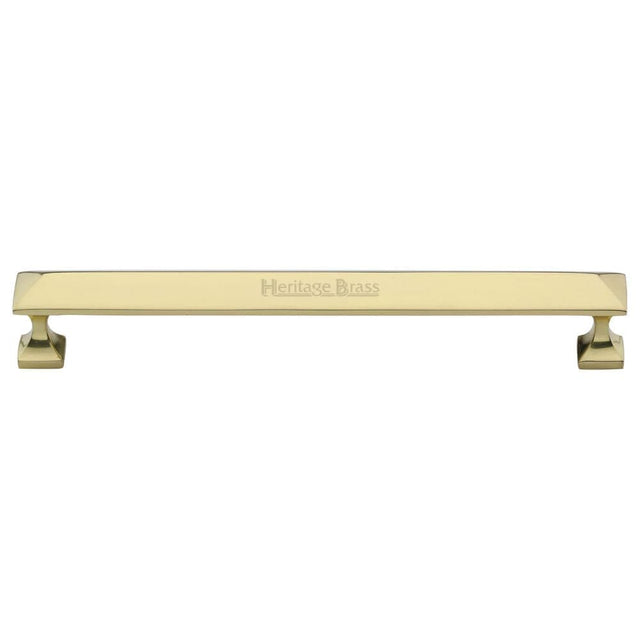 Heritage Brass Cabinet Hardware Polished Brass / Cabinet Pull Handles / 203mm c/c Heritage Brass - Cabinet Pull Pyramid Design 203mm CTC Polished Brass Finish