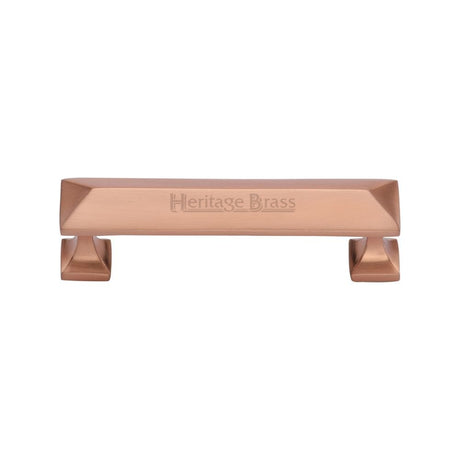 Heritage Brass Cabinet Hardware Satin Rose Gold / Cabinet Pull Handles / 96mm c/c Heritage Brass - Cabinet Pull Pyramid Design 96mm CTC Satin Rose Gold Finish